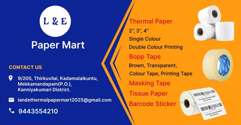 Thermal Paper Roll Manufacturers in Nagercoil